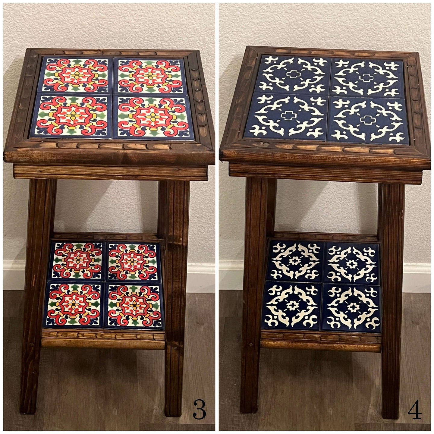 Handmade Mexican End Table - Talavera Charm